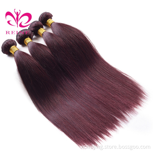 2019 big sales 8A Grade Unprocessed Indian Human Hair dak red T color Straight Hair Weft with wholesale price